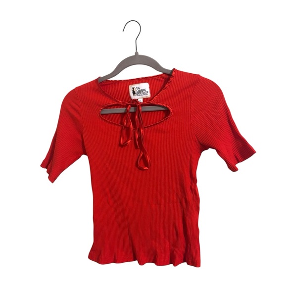 The Oblong Box Shop Red Retro Ribbed Top XL - Picture 1 of 5